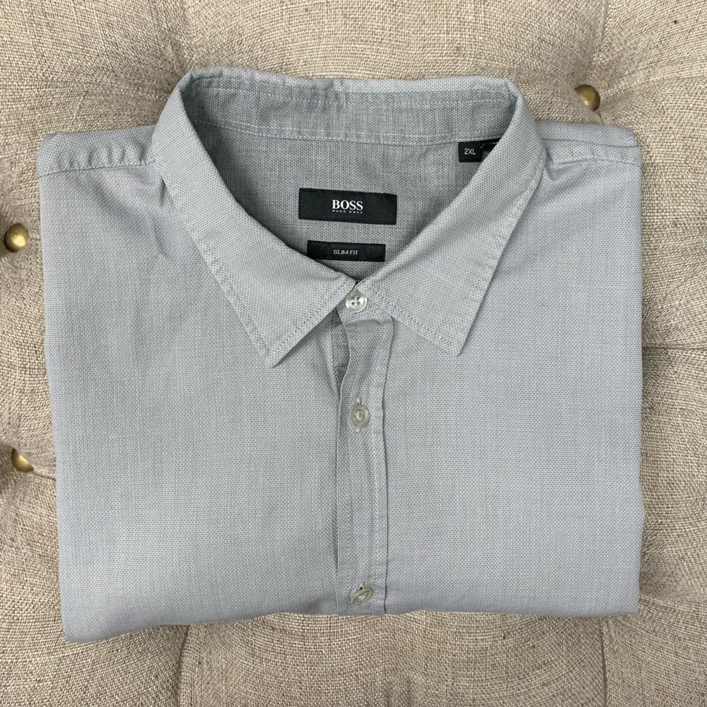HUGO BOSS short sleeve button up dress shirt 2XL